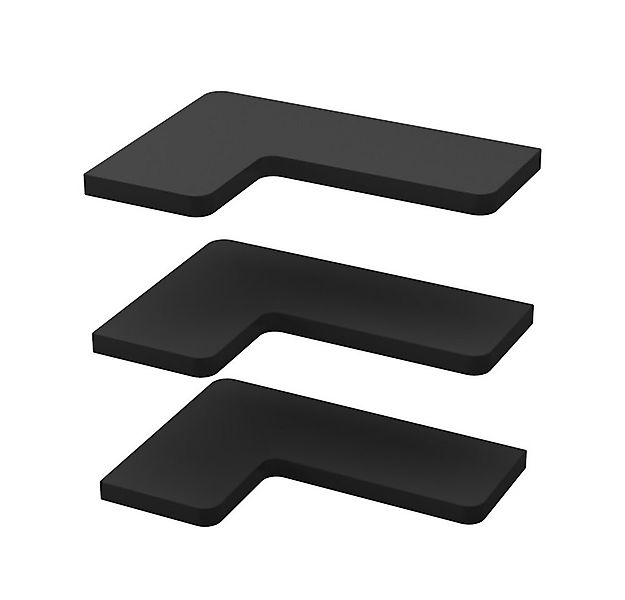 Vicco Eckregal Curva, Schwarz, 40.5 x 2.5 cm 3er Set günstig online kaufen