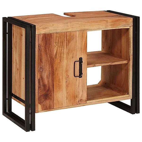 vidaXL Waschbeckenunterschrank mit Tür Massivholz Akazie und Eisen 4102773 günstig online kaufen