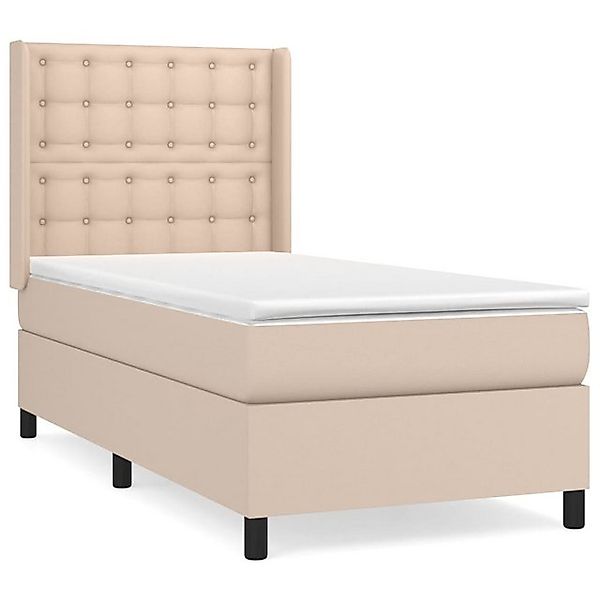 vidaXL Boxspringbett, Boxbett mit Matratze Cappuccino-Braun 80x200cm Kunstl günstig online kaufen