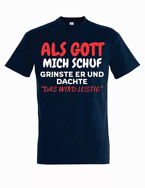 Youth Designz T-Shirt Als Gott mich Schuf: Herren T-Shirt mit lustigen Aufd günstig online kaufen