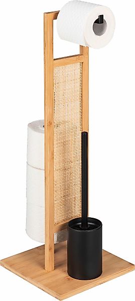 WENKO WC-Garnitur "Rivalta Allegre" aus Bambus  Edelstahl  Stahl aus Rattan günstig online kaufen