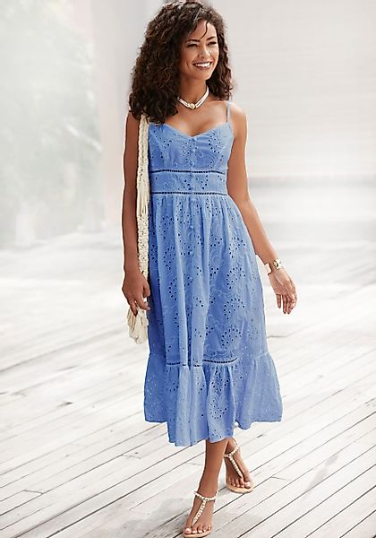 Buffalo Midikleid mit hochwertiger Lochstickerei, luftiges günstig online kaufen