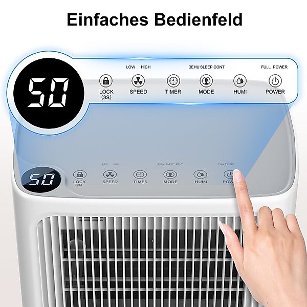 LEENON Luftentfeuchter Luftentfeuchter Elektrisch,Timer,16L/24H, leise 36dB günstig online kaufen
