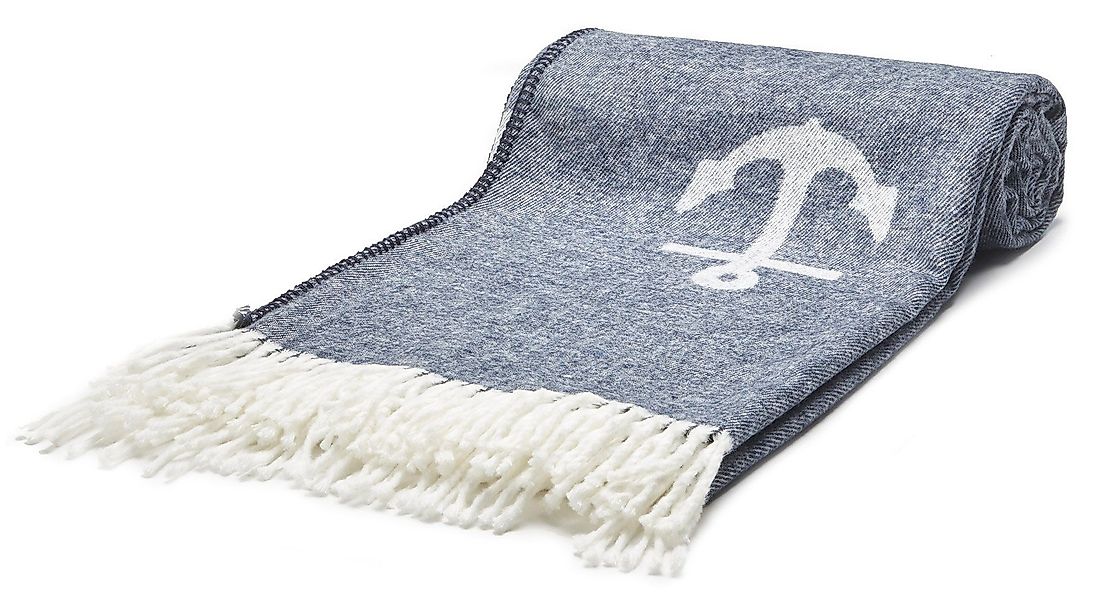 Wohndecke Anchor mit Ankermuster, 150x200 cm, günstig online kaufen