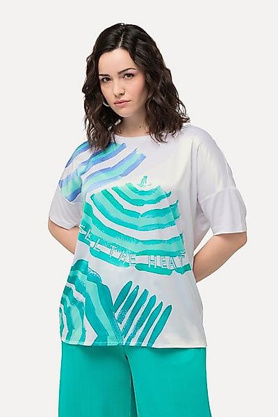 Ulla Popken T-Shirt T-Shirt Satin-Vorderseite U-Boot-Ausschnitt günstig online kaufen