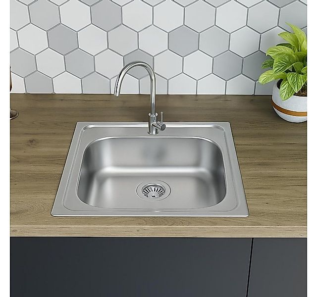 Faizee Home Edelstahlspüle Einbauspüle mit Armatur – Edelstahl Komplettset günstig online kaufen