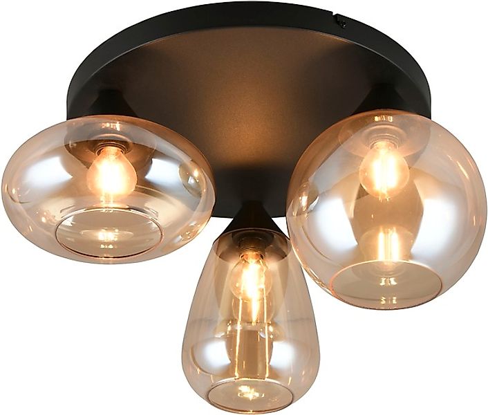 TRIO Leuchten Deckenleuchte »Lumina, Deckenlampe 3-flammig mit Glasschirm, günstig online kaufen