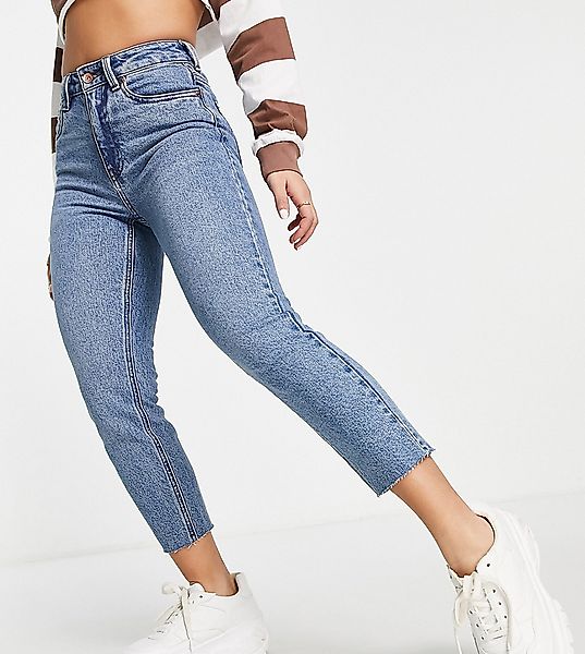 Vero Moda Petite – Brenda – Jeans in Mittelblau mit geradem Bein günstig online kaufen
