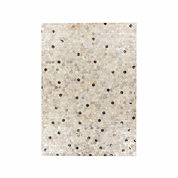 MeGusta Flachflor Teppich Silber - Grau Leder 80x150 cm Fátima günstig online kaufen