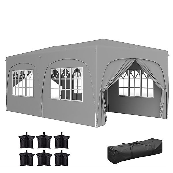 Outsunny Faltpavillon 3x6m, wasserabweisend stabil winterfest, günstig online kaufen