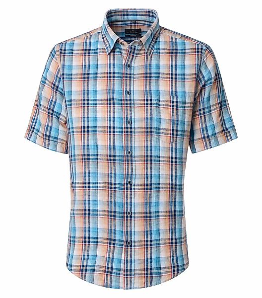 CASAMODA Kurzarmhemd "CASAMODA Leinenhemd Kurzarm kariert" günstig online kaufen