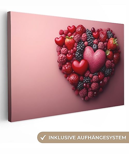OneMillionCanvasses® Leinwandbild Obst - Herzen - günstig online kaufen