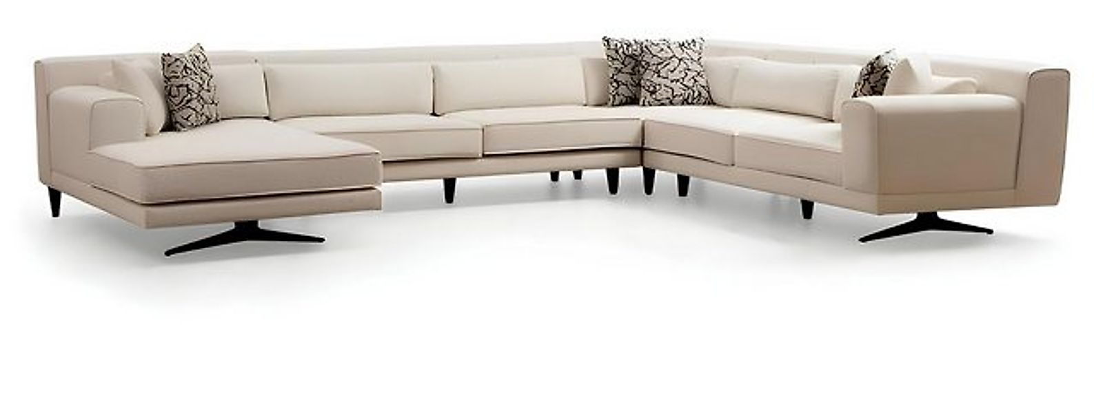 JVmoebel Ecksofa Luxuriöse Weiße U-Form Wohnzimmer Couch Designer Sofas Pol günstig online kaufen