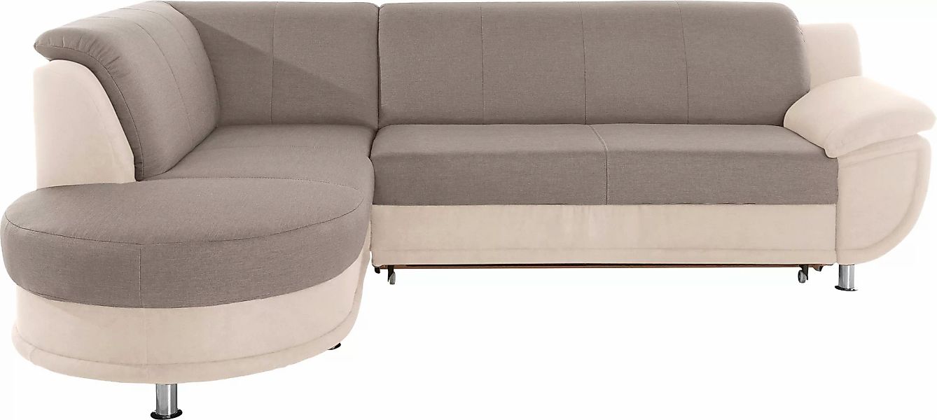 TRENDMANUFAKTUR Ecksofa "Rondo 3, zeitlos und bequem, Materialmix, breite A günstig online kaufen