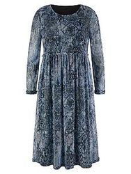 Kleid Rundhals-Ausschnitt Emilia Lay blau günstig online kaufen