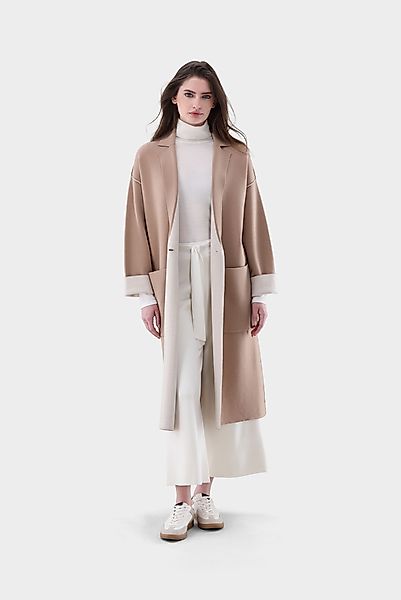 Mantel aus zweifarbigem Strick günstig online kaufen