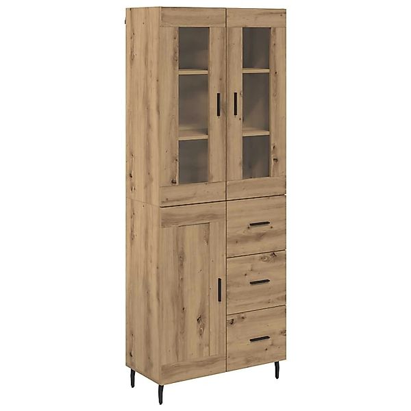 vidaXL Highboard 2-Tlg Artisan-Eiche Engineered Wood und Glas 3415922 günstig online kaufen
