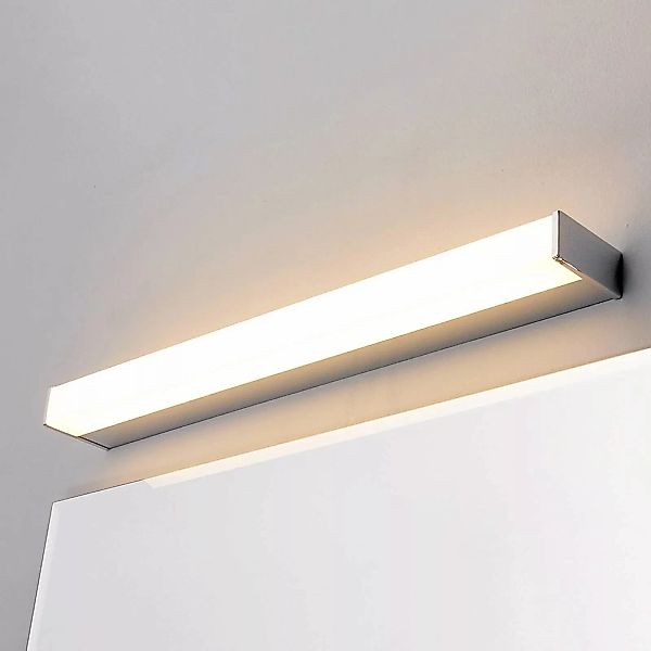 Lindby LED-Wandlampe Philippa, eckig, 59 cm, chrom, IP44 günstig online kaufen