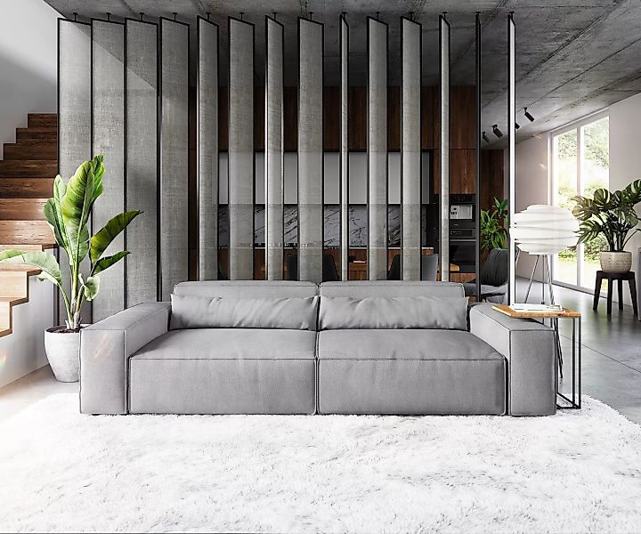 DELIFE Big-Sofa Sirpio, XL Mikrofaser Taupe 270x130 cm günstig online kaufen