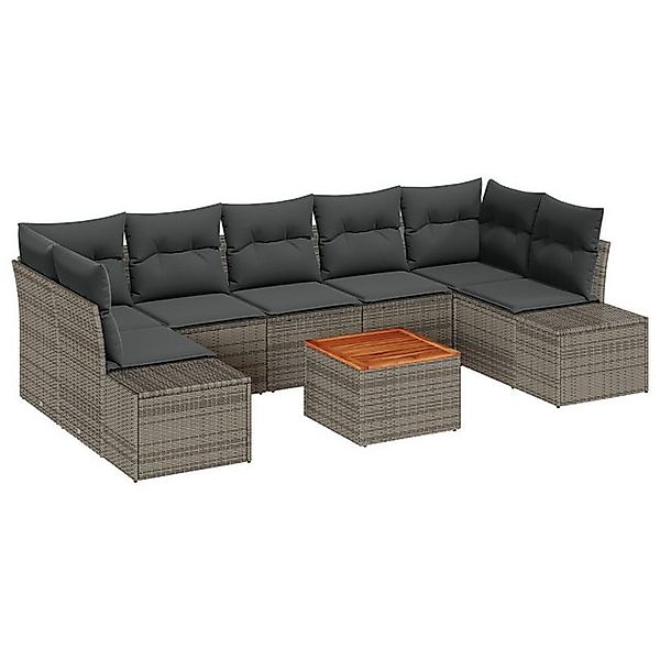 vidaXL Loungesofa Garten Sofa Set 8-teilig Grau Rattan Garten Sofa Set Rech günstig online kaufen