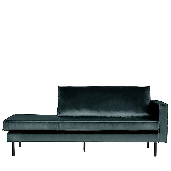 Sofa Recamiere in Petrol Samt Retro Design günstig online kaufen