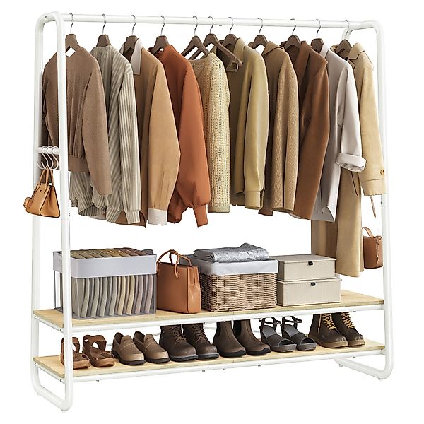 VASAGLE Kleiderständer, 2 Ablagen, 6 Haken, günstig online kaufen
