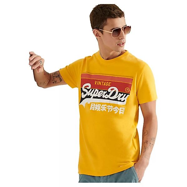 Superdry Vintage Logo Cali Stripe Kurzarm T-shirt L Utah Gold günstig online kaufen