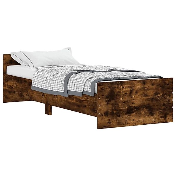 vidaXL Bettgestell Räuchereiche 75x190 cm Holzwerkstoff Modell 11907958 günstig online kaufen