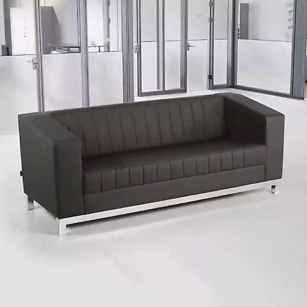 JVmoebel Sofa Moderne Schwarze Couch Dreisitzer Polstercouch Arbeitszimmer günstig online kaufen