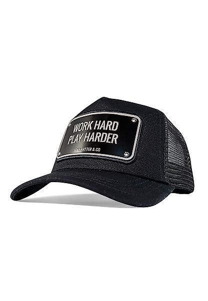 John Hatter & Co Trucker Cap WORK HARD PLAY HARDER Schwarz günstig online kaufen