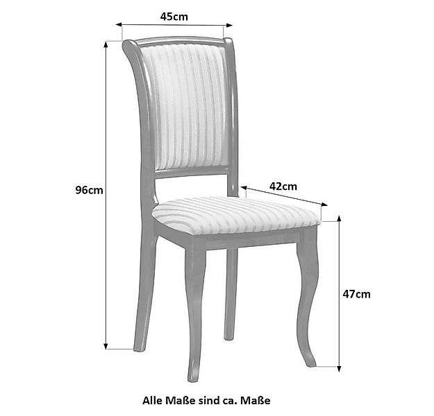 Feldmann-Wohnen Esszimmerstuhl Olivia (2 St), 2er Set Nussbaum dunkel / bei günstig online kaufen