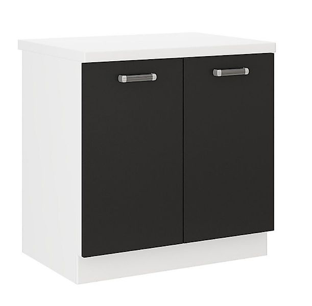 Küchen-Preisbombe Unterschrank 80 cm Küche Omega Schwarz Weiss Küchenzeile günstig online kaufen