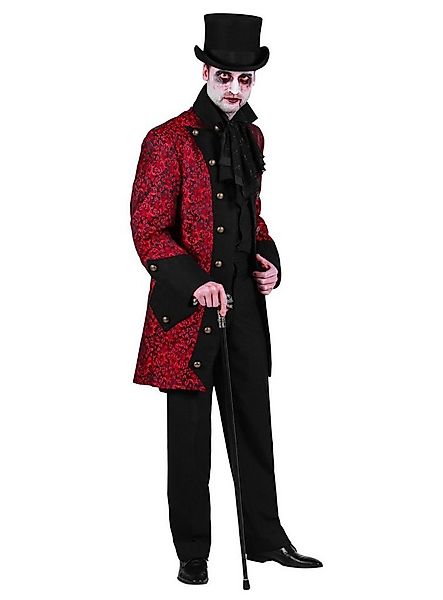 thetru Vampir-Kostüm Paisley Herrenmantel rot, Herren-Gehrock für Steampunk günstig online kaufen