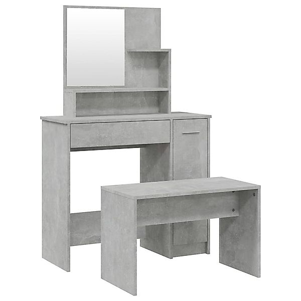 vidaXL Schminktisch Schminktisch-Set Betongrau 86,5x35x136 cm günstig online kaufen