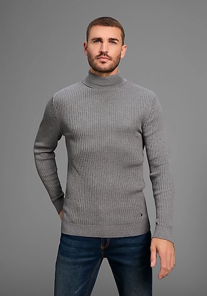 Bruno Banani Rollkragenpullover, in Rippenqualität günstig online kaufen