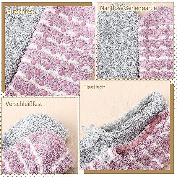 Coonoor Haussocken Fluffy Hausschuh-Socken für Damen – Rutschfest, Weich & günstig online kaufen