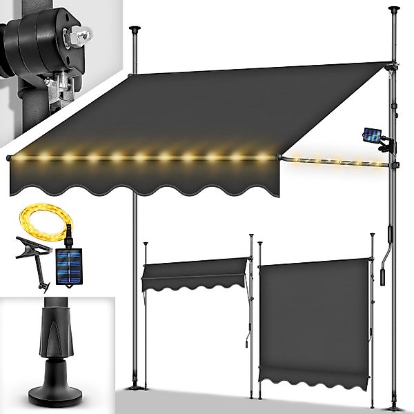 tillvex Klemmmarkise ohne Bohren mit LED günstig online kaufen