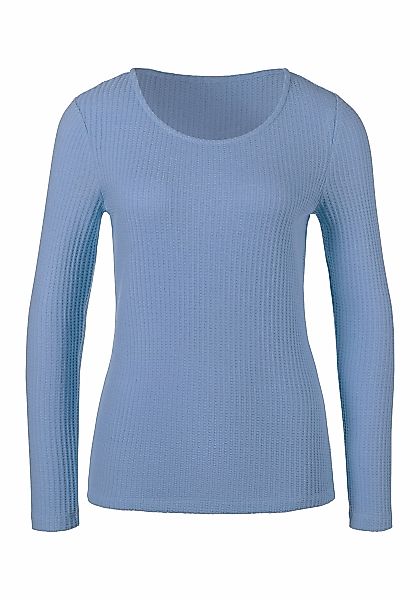 LASCANA Langarmshirt "in modischer Piqué-Optik", aus pflegeleichter Qualitä günstig online kaufen