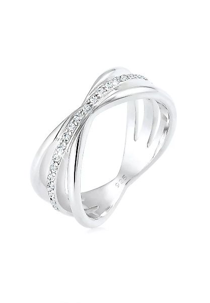 Elli Premium Fingerring "Wickelring Blogger Kristalle 925 Silber" günstig online kaufen