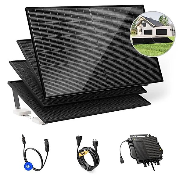 Solakon Balkonkraftwerk 2000W Solaranlage mit Gartenhalterung Steckerfertig günstig online kaufen