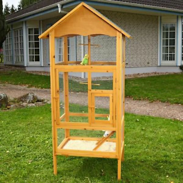 Mucola Vogelkäfig Vogelhaus Vogelvoliere aus Holz Papageienkäfig Imprägnier günstig online kaufen