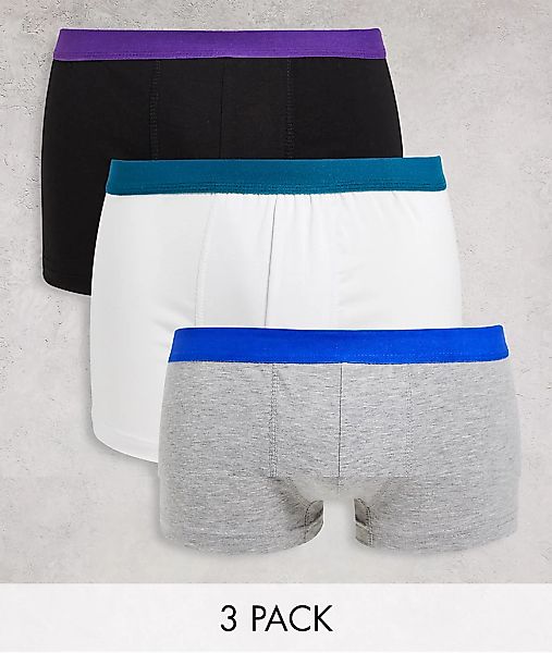 New Look – Unterhosen in verschiedenen Farben mit kontrastierendem Bund-Bun günstig online kaufen