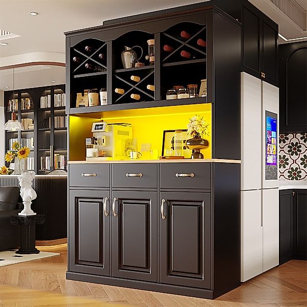 MODFU Hochschrank Küchenschrank,Vitrinenschrank,Buffetschrank (Aufbewahrung günstig online kaufen
