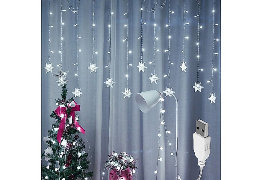 Rosnek LED-Lichtervorhang 3M, 96LEDs,12 Stränge, Wasserdicht, USB, für Wand günstig online kaufen