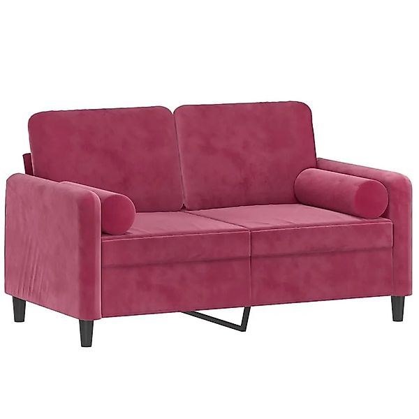 vidaXL 2-Sitzer-Sofa mit Zierkissen Weinrot 120 cm Samt 3200875 günstig online kaufen