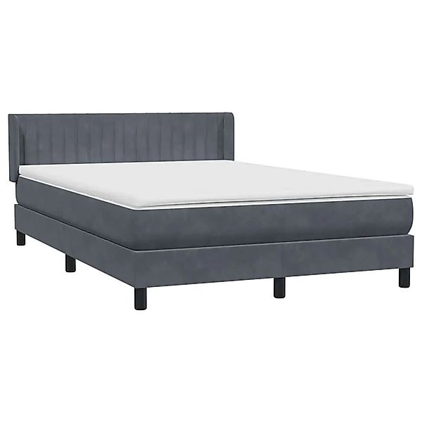 vidaXL Boxspringbett mit Matratze Dunkelgrau 140x220 cm Samt 3318322 günstig online kaufen