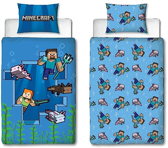 Minecraft Jugendbettwäsche Minecraft Wendebettwäsche 140x200 cm günstig online kaufen