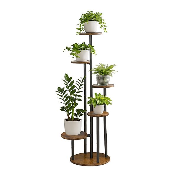 relaxdays Blumenständer Pflanzenständer mit 5 runden günstig online kaufen