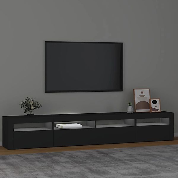 VidaXL TV-Schrank mit LED-Leuchten Schwarz 240x35x40 cm günstig online kaufen