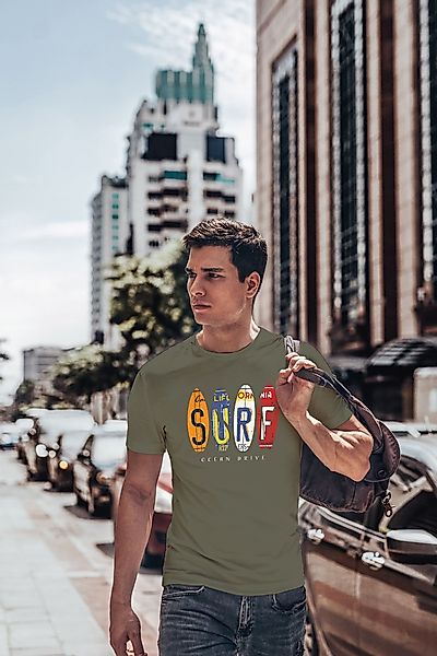 Neverless Print-Shirt Herren T-Shirt Print Surfboards günstig online kaufen